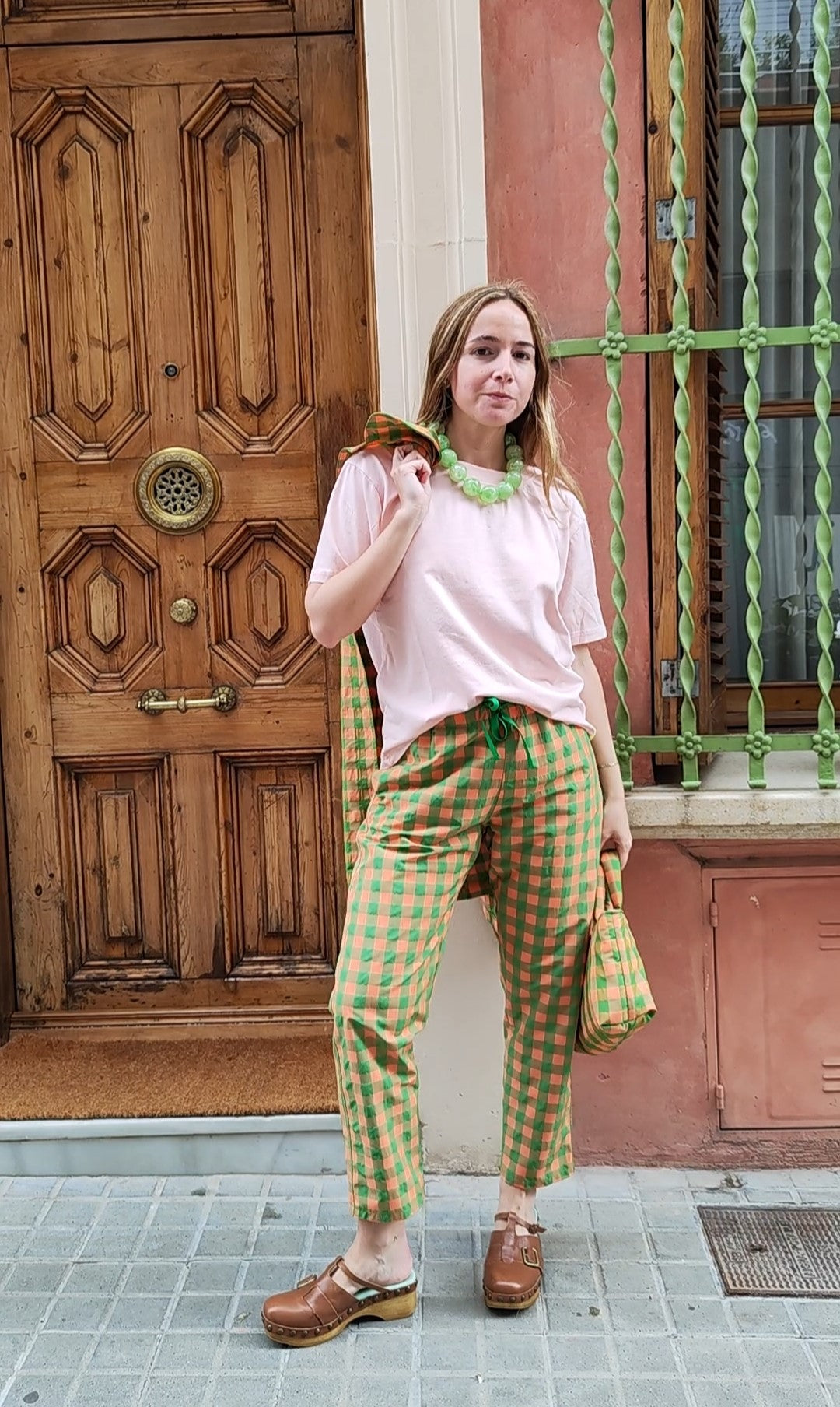 Pantalon Royce Vichy Coral