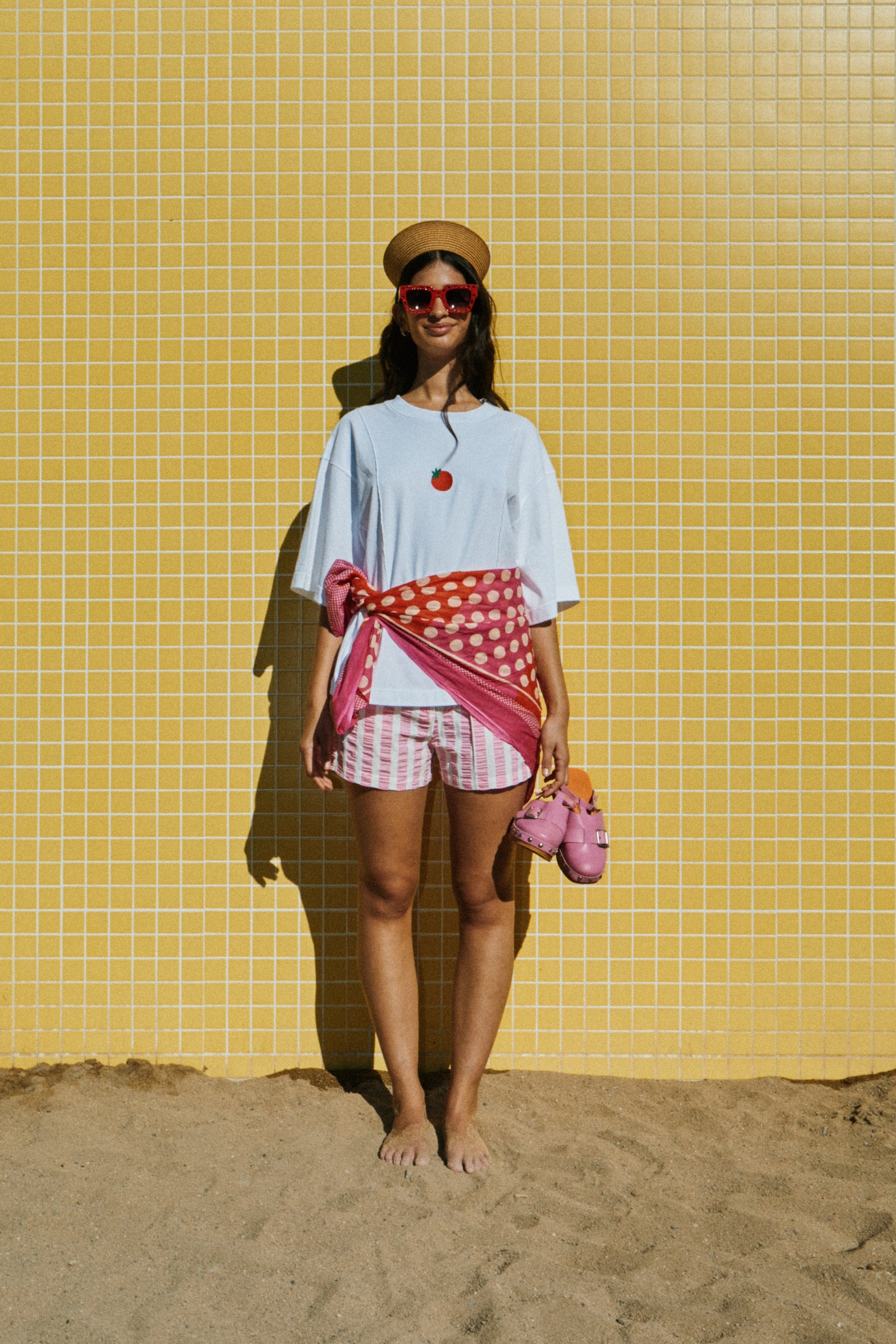 Pink Striped Star Shorts
