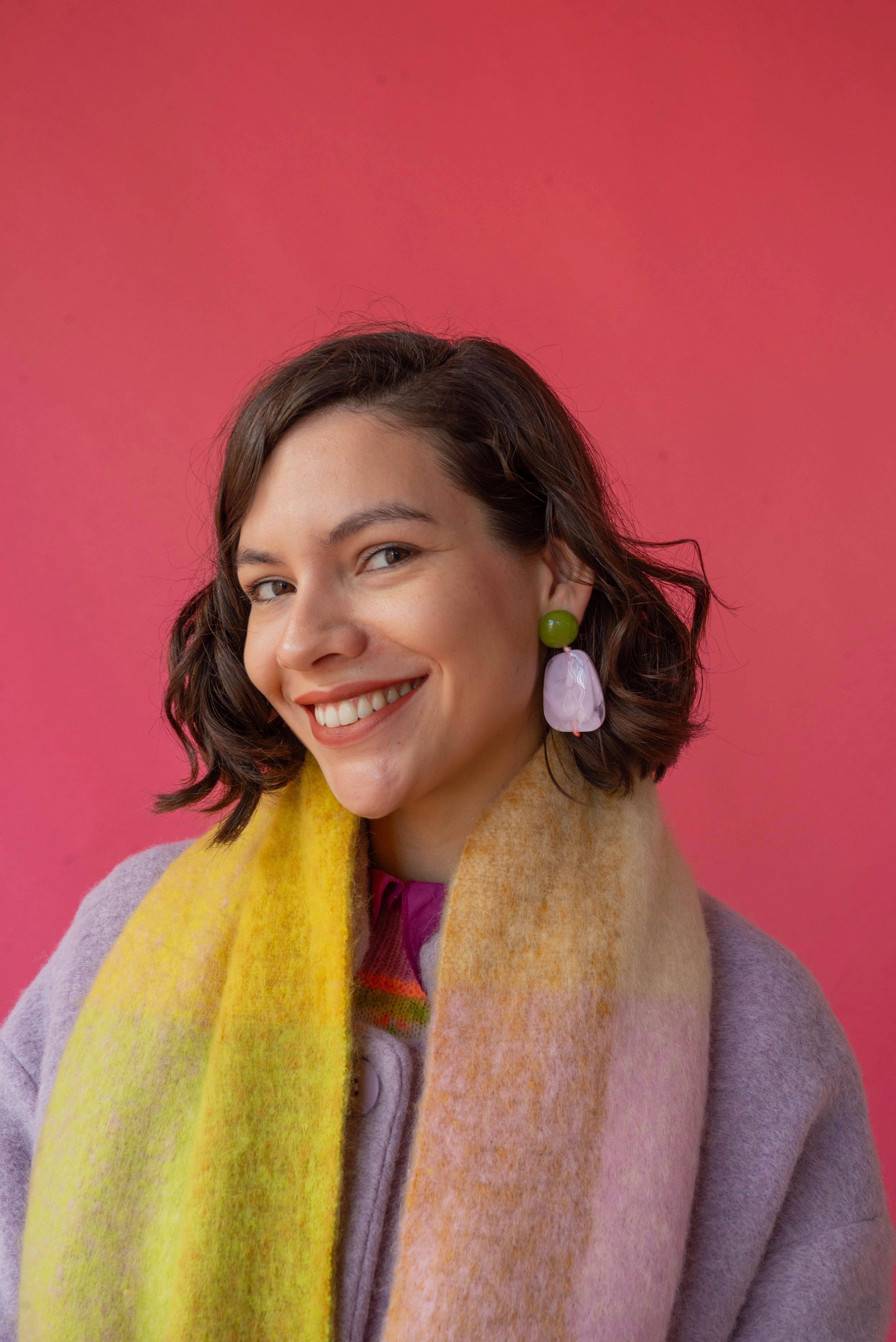 Boucle d'oreille Pierre Rose