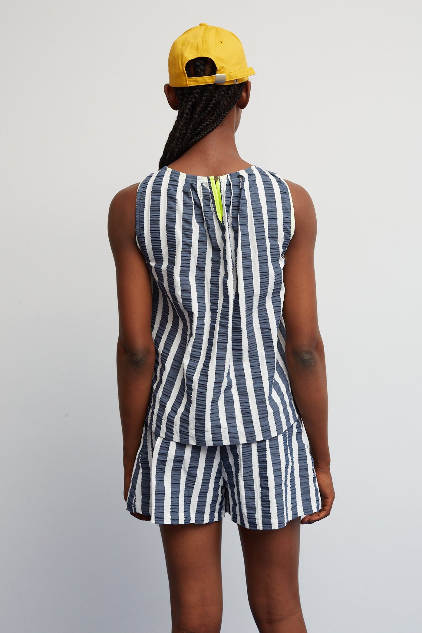 Navy Blue Fresco Top