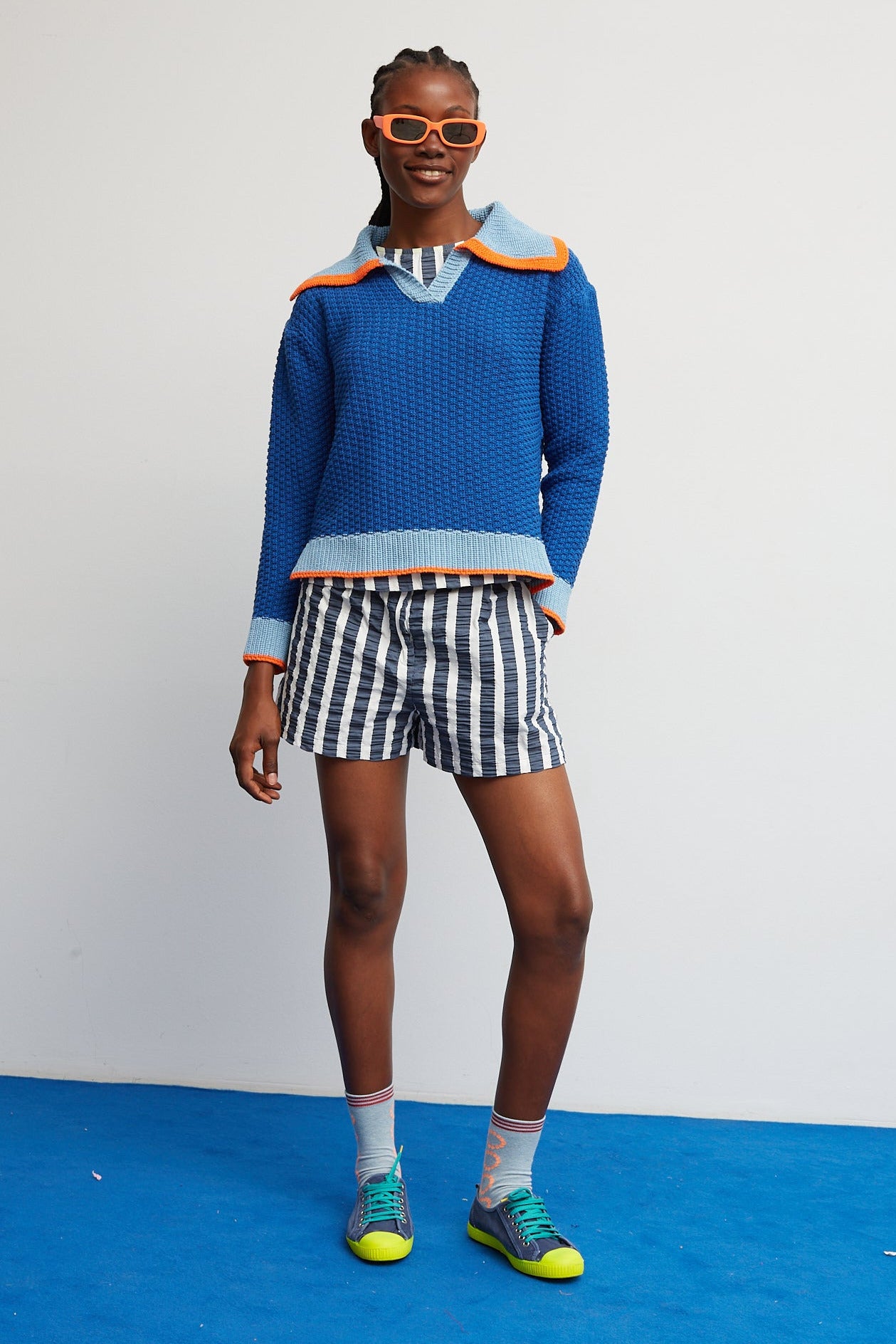 Blue Striped Star Shorts