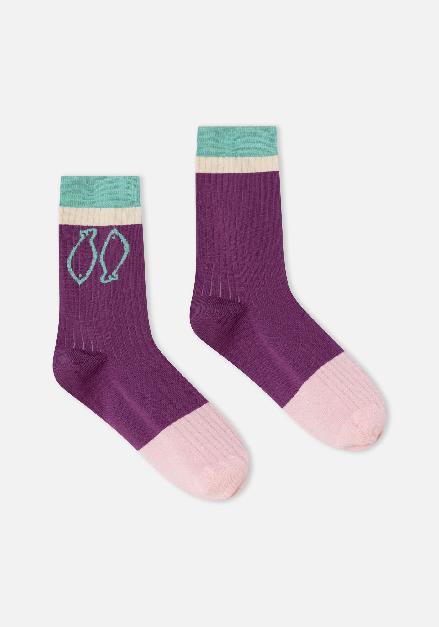 Fish Socken Aubergine