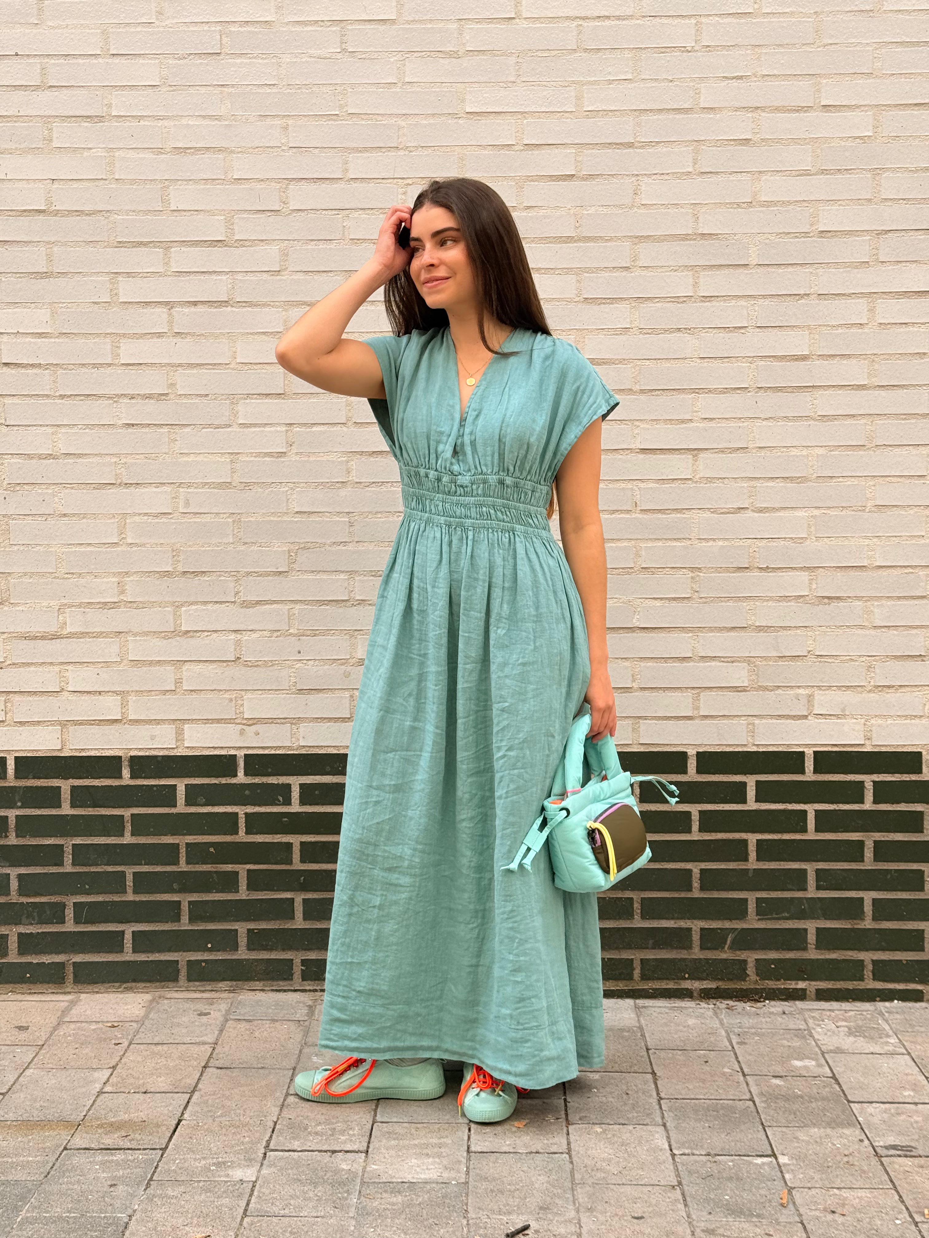 Grünes Caricia-Kleid