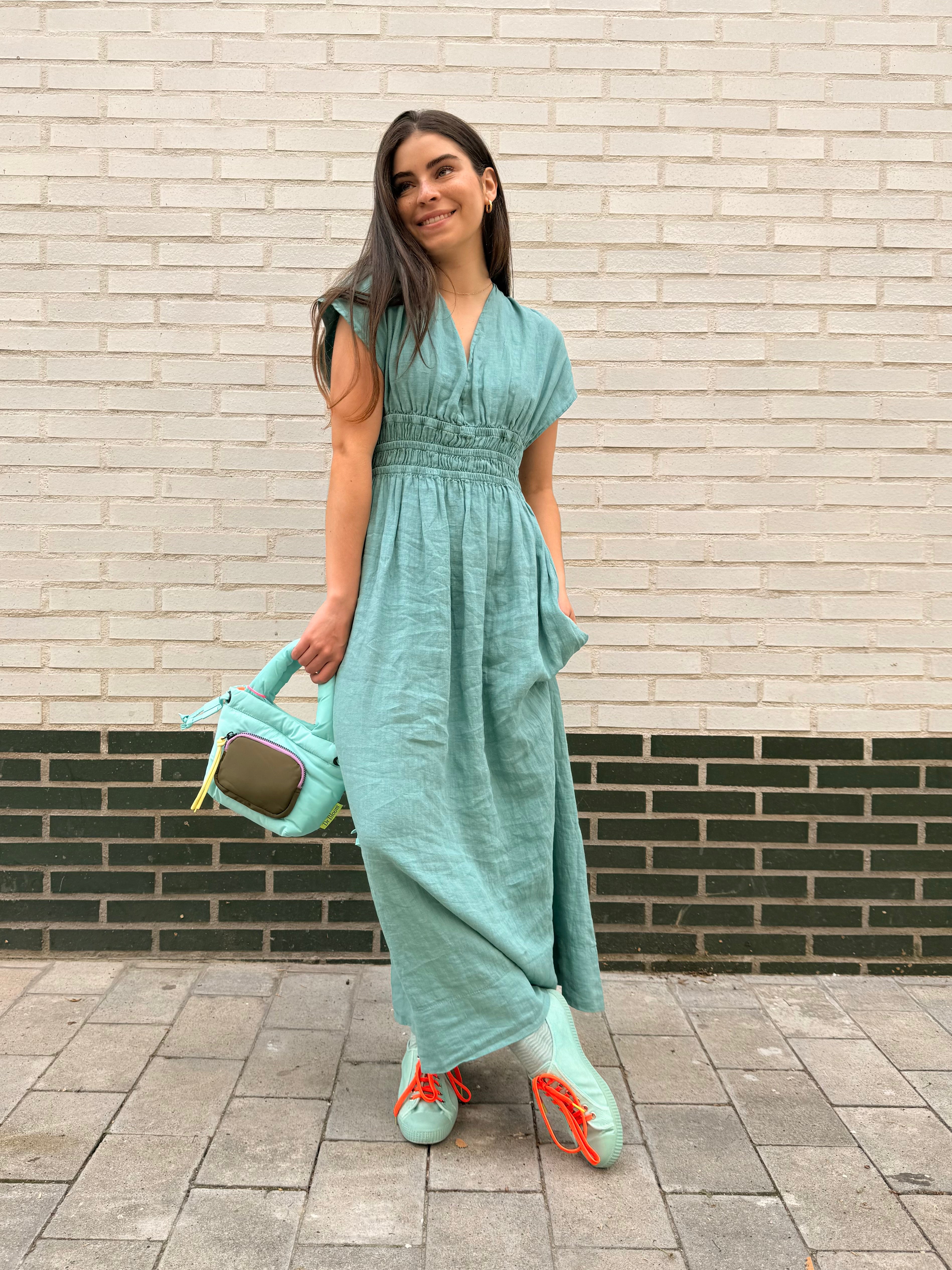Grünes Caricia-Kleid